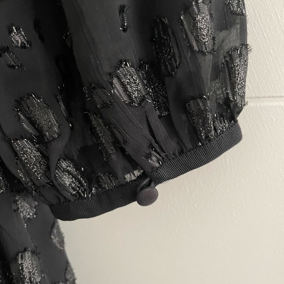 J Crew metallic dot jacquard black dress - Picture 4 of 6